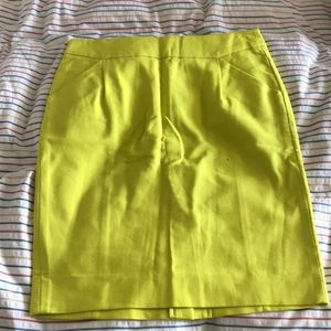 Neon Yellow J. Crew Pencil Skirt